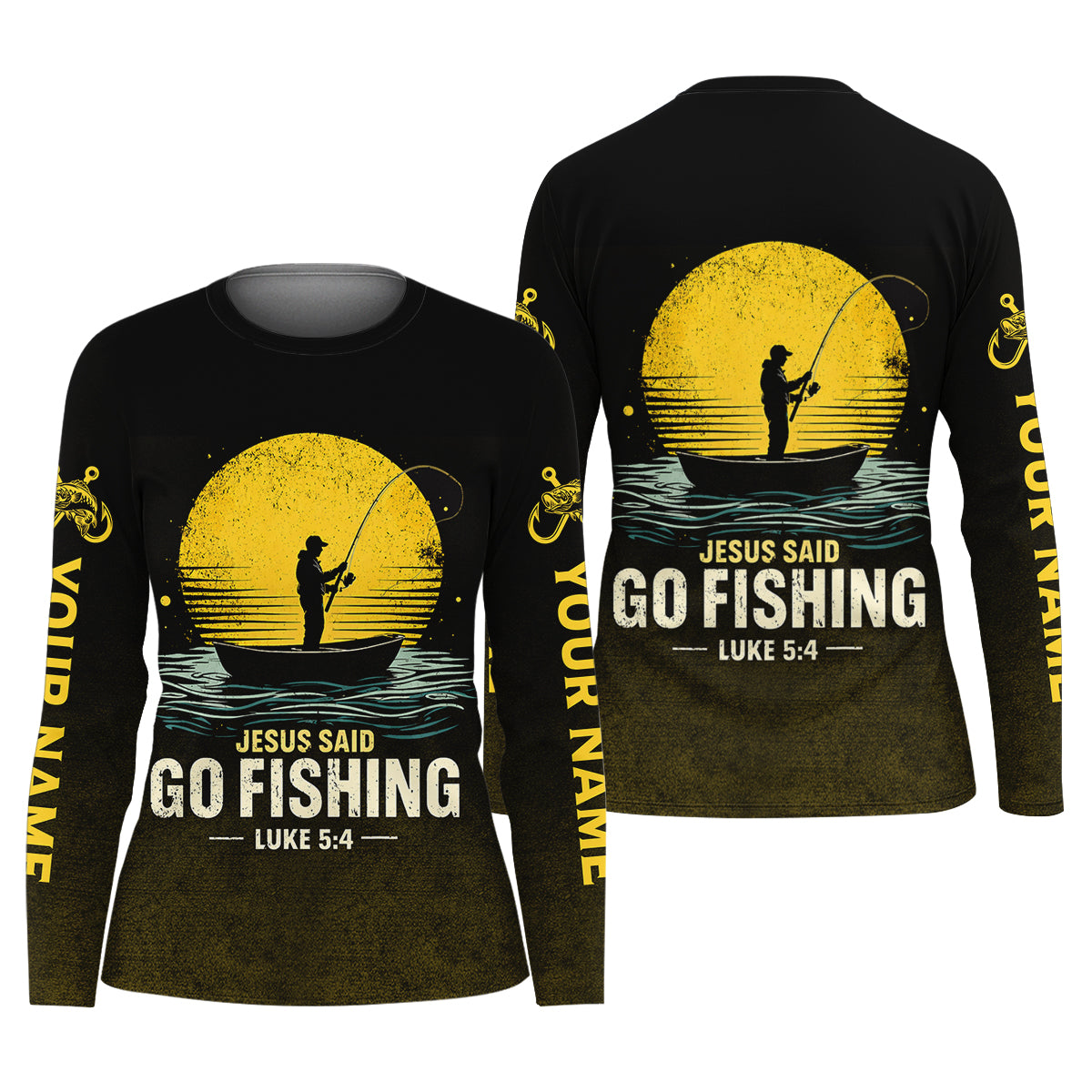 Jesus Said Go Fishing Bible Fishermen Christian Fishing UPF Shirts, Fishing Shirt For Women