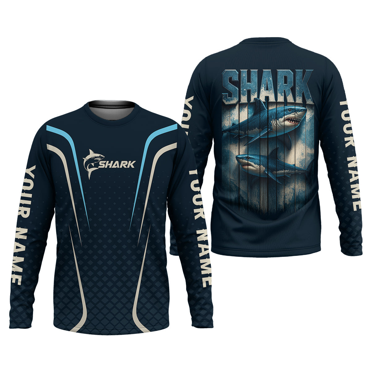 Shark Performance Fishing Shirts, Custom Fishing Shirts, Fishing UPF Shirts, Men's Fishing Shirt