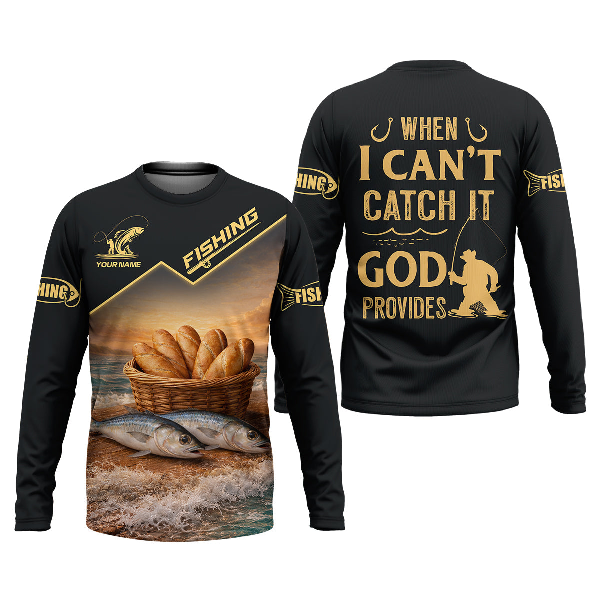 When I Can’t Catch It – God Provides Fishing Shirt, Fishing UPF Shirts, Funny Fishing Shirt