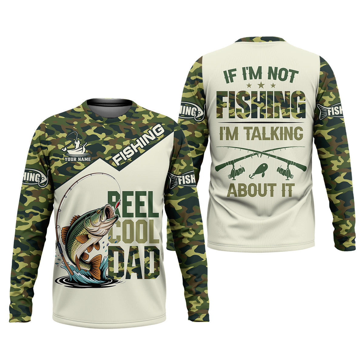 Reel Cool Dad UPF Fishing Shirt, Personalized Custom Name