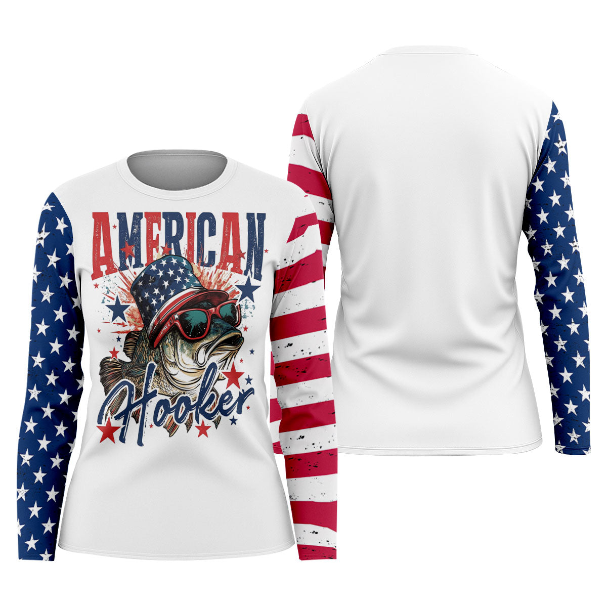 American Hooker Patriotic Fishing Shirt, Fishing UPF Shirts, 250th Anniversary Fishing Shirt For Women