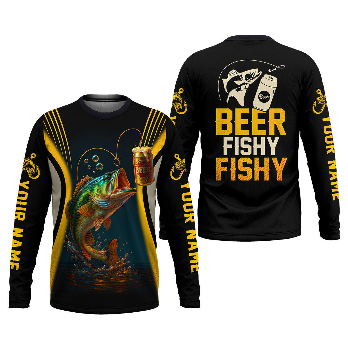 Beer Fishy Fishy Funny Fishing Shirt, SPF Shirt For Men, Fishing And Beer Men's Fishing Shirt