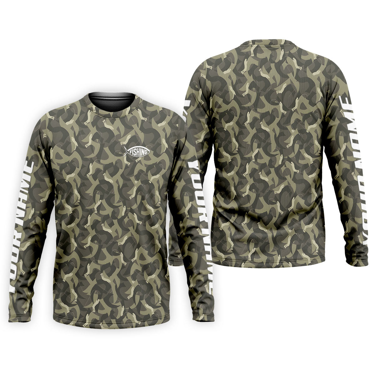 Camo Fishing Shirt for Men, Long Sleeve UPF Performance Fishing Shirt, Outdoor Angler Shirt