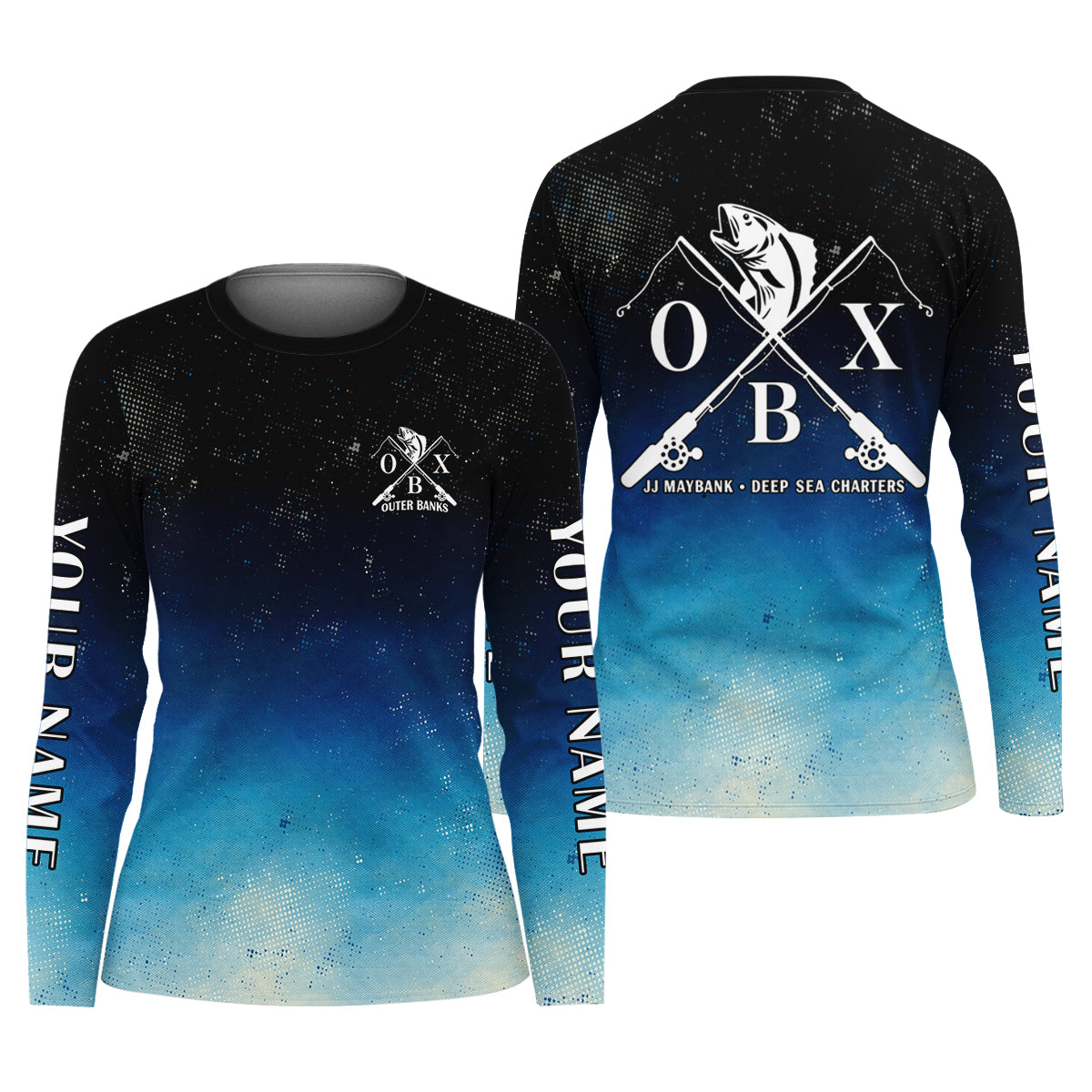 JJ Maybank Deep Sea Charters Outer Banks Fishing UPF Shirts, Fishing Movie Fishing Shirt For Women
