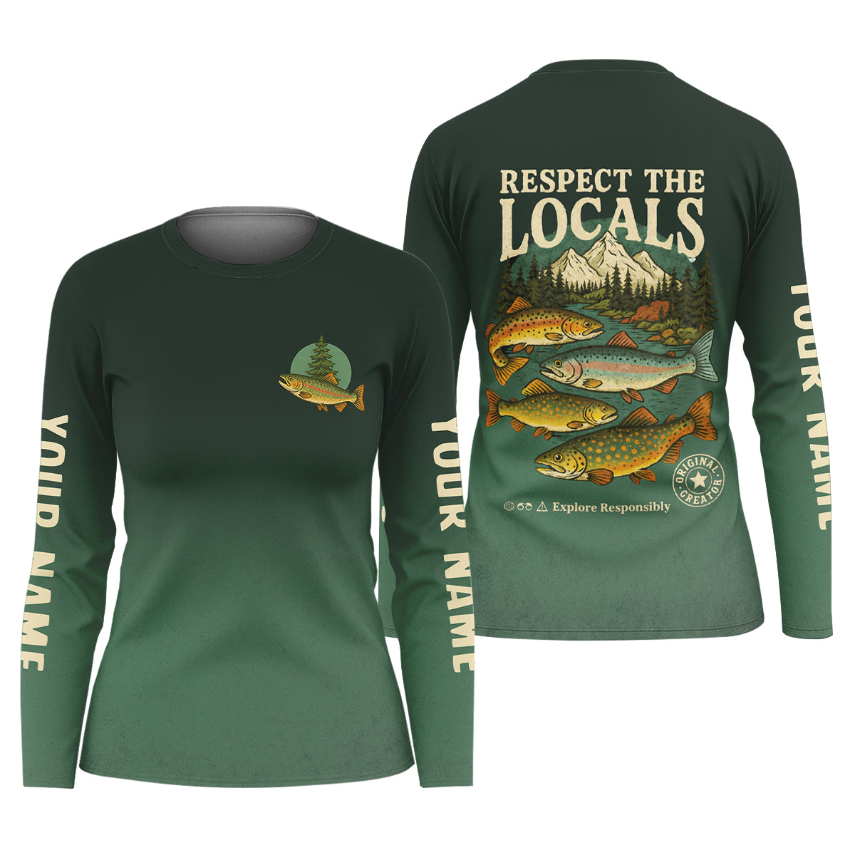 Respect The Locals Fishing UPF Shirts, Female Fishing Shirts, Fishing Shirt For Women