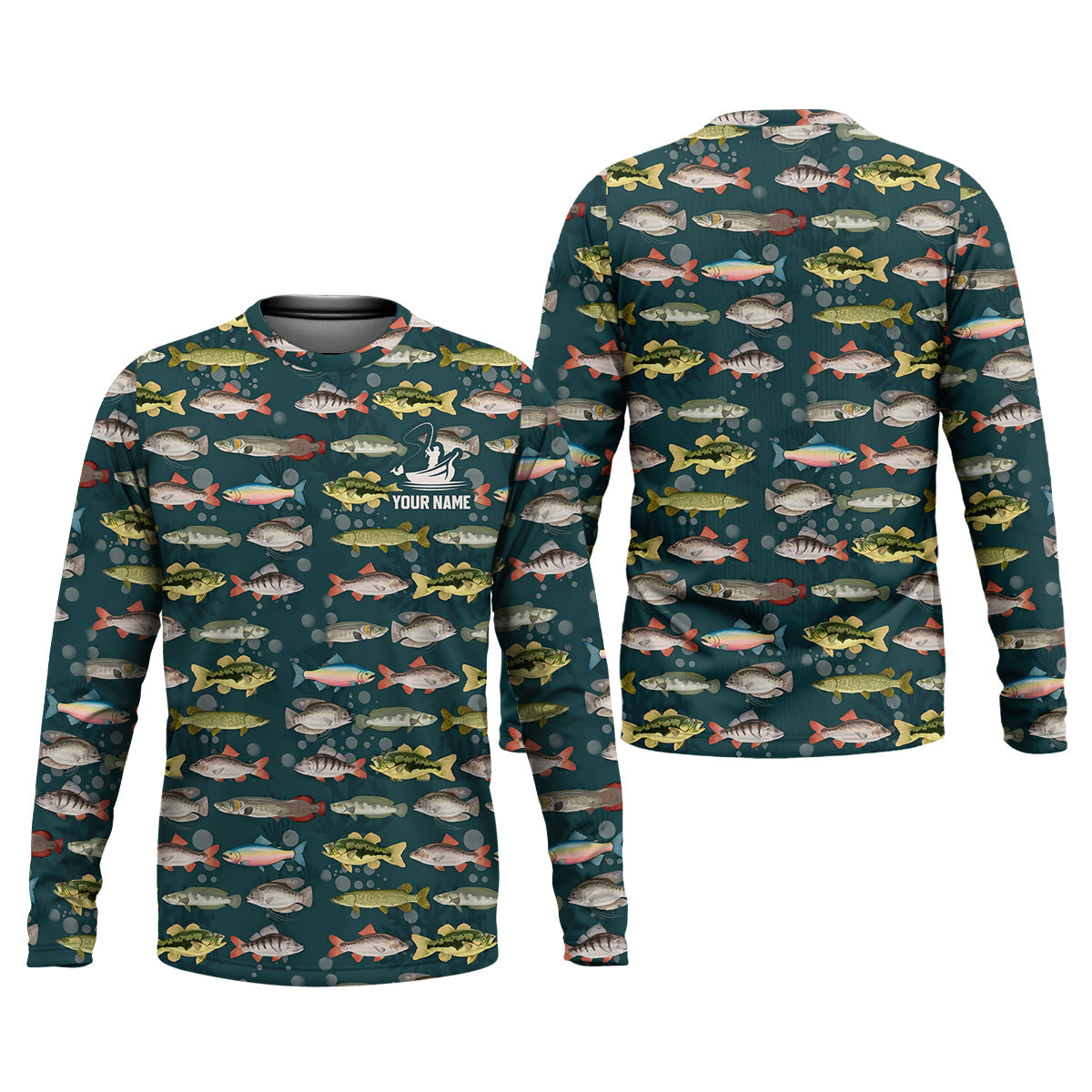 Personalized Freshwater Fish Fishing Shirt With Custom Name, Long Sleeve Fishing Shirt, Fishing Shirt For Men
