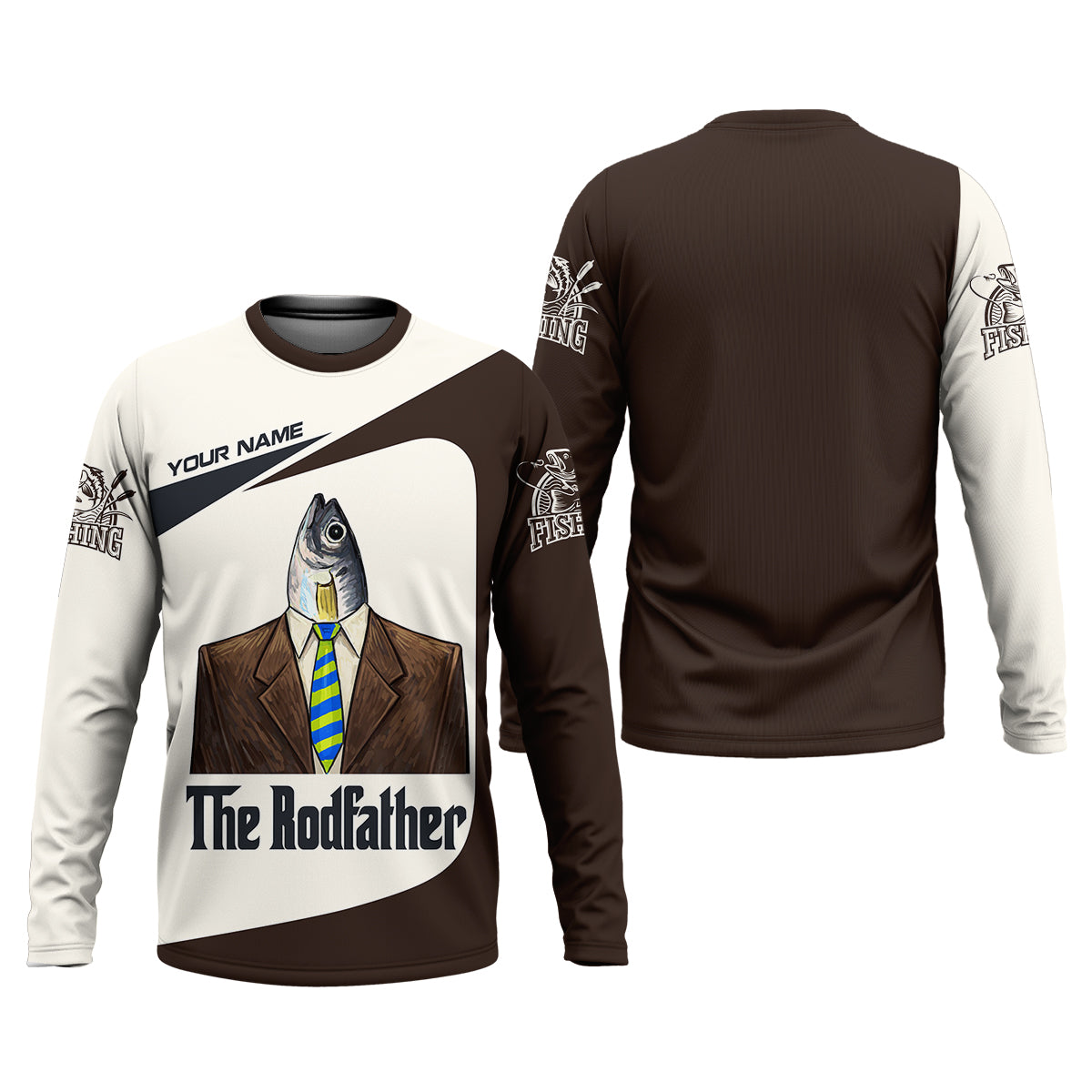 The Rodfather Fishing Shirt, Personalized Funny Angler, Mens Long Sleeve T shirts, Gift For Dad Fisherman