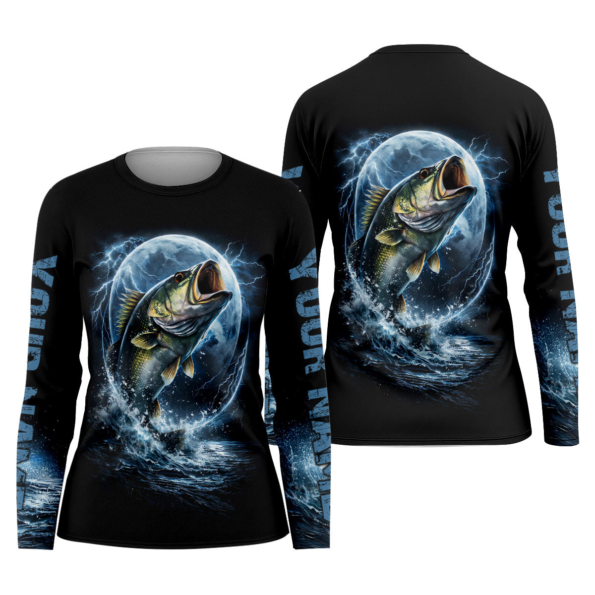 Night Bass Fishing UPF Shirts, Performance Fishing Shirts, Fishing Shirt For Women