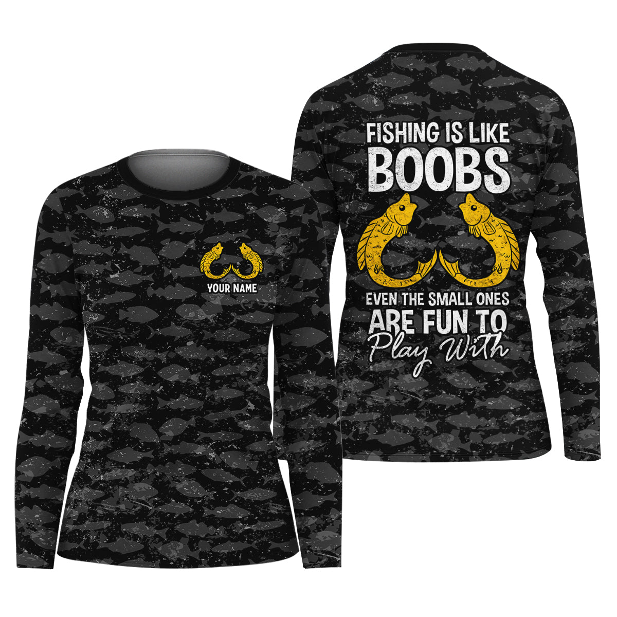 Fishing Is Like Boobs Even The Small Ones Are Fun To Play With Fishing UPF Shirts, Women Fishing Shirt