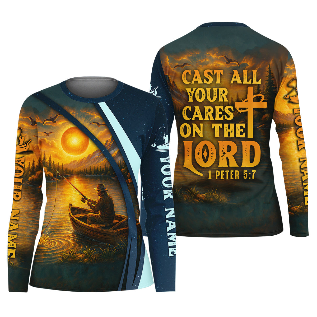 Cast All Your Cares On The Lord Christian Fishing Shirt For Women, Women SPF Shirt, Female Fishing Shirts