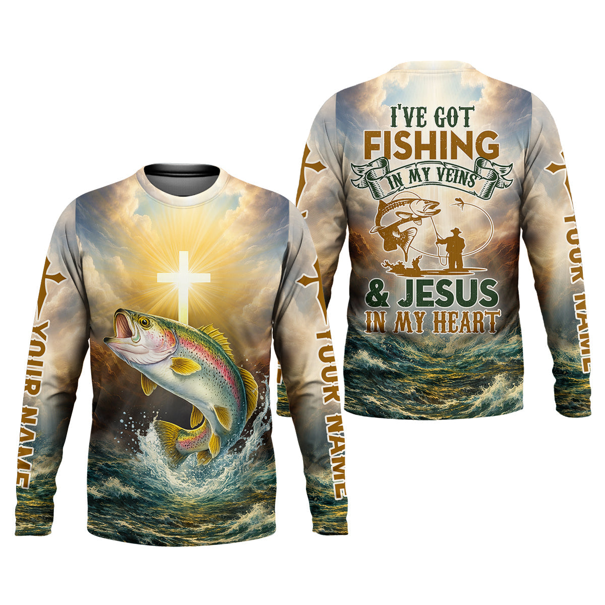 Fishing in My Veins, Faith in My Heart – Christian Fishing Shirt, Fishing UPF Shirts