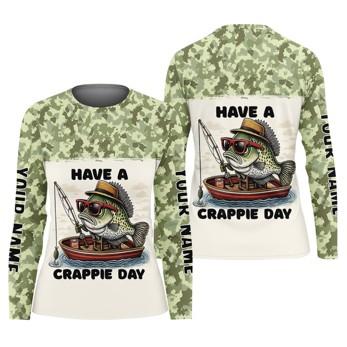 Have A Crappie Day Camo Fishing Shirt, Female Fishing Shirts, Fishing Shirt For Women