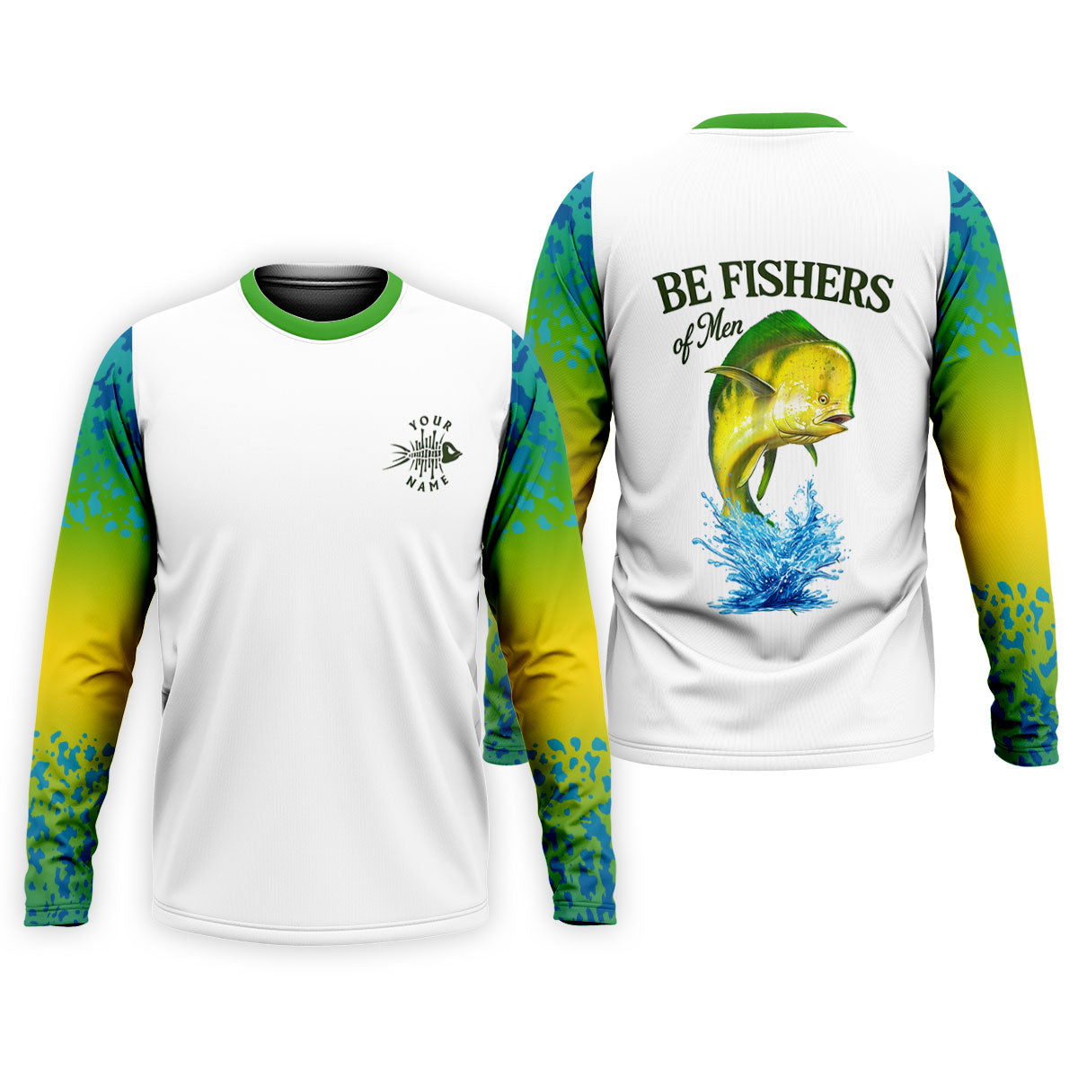 Personalized Christian Bass Fishing Shirt for Men, Be Fishers of Men UPF Fishing Shirt, Custom Name Fisherman Gift