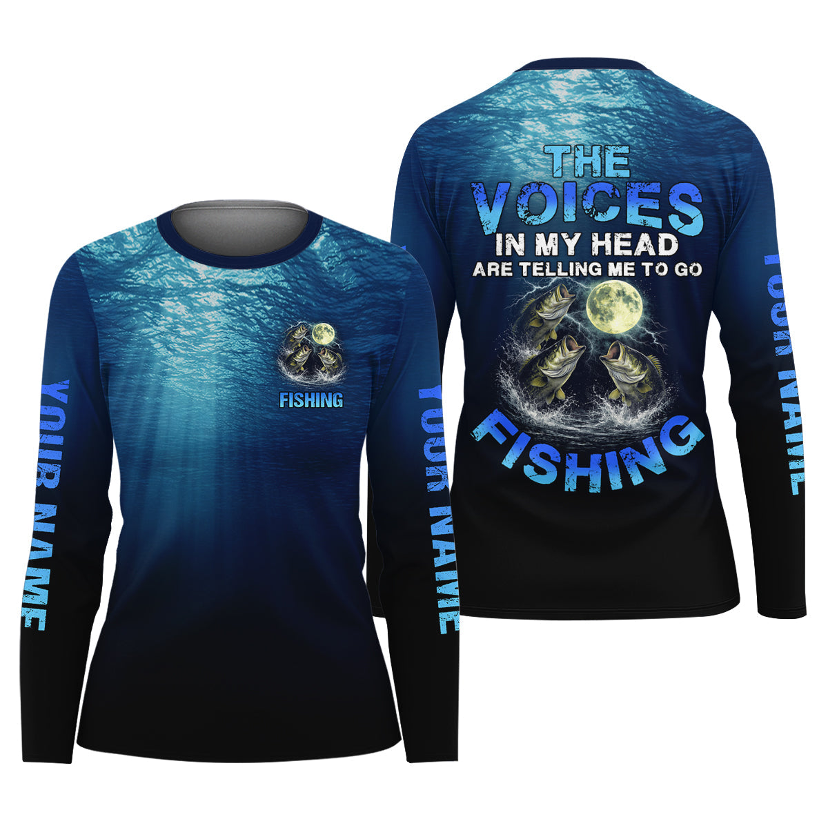 The Voices In My Head Are Telling Me To Go Fishing Funny Fishing Shirt, Fishing UPF Shirts, Women Fishing Shirt
