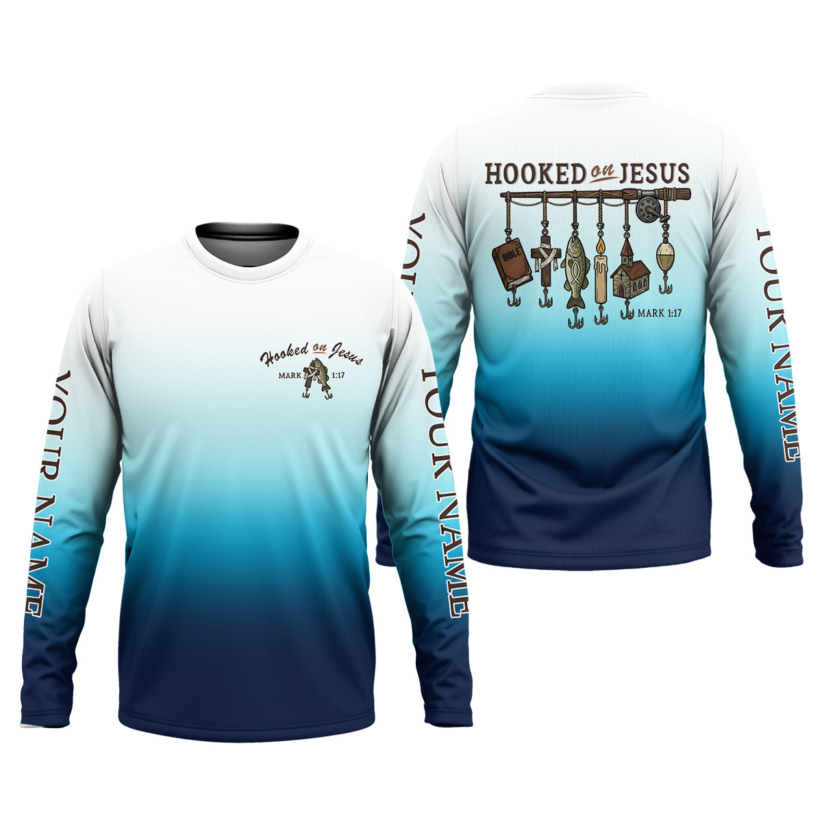 Personalized Fishing Shirt, Christian Fishing, Hooked On Jesus, Faith Fisherman Shirt, Fishing Gifts For Men