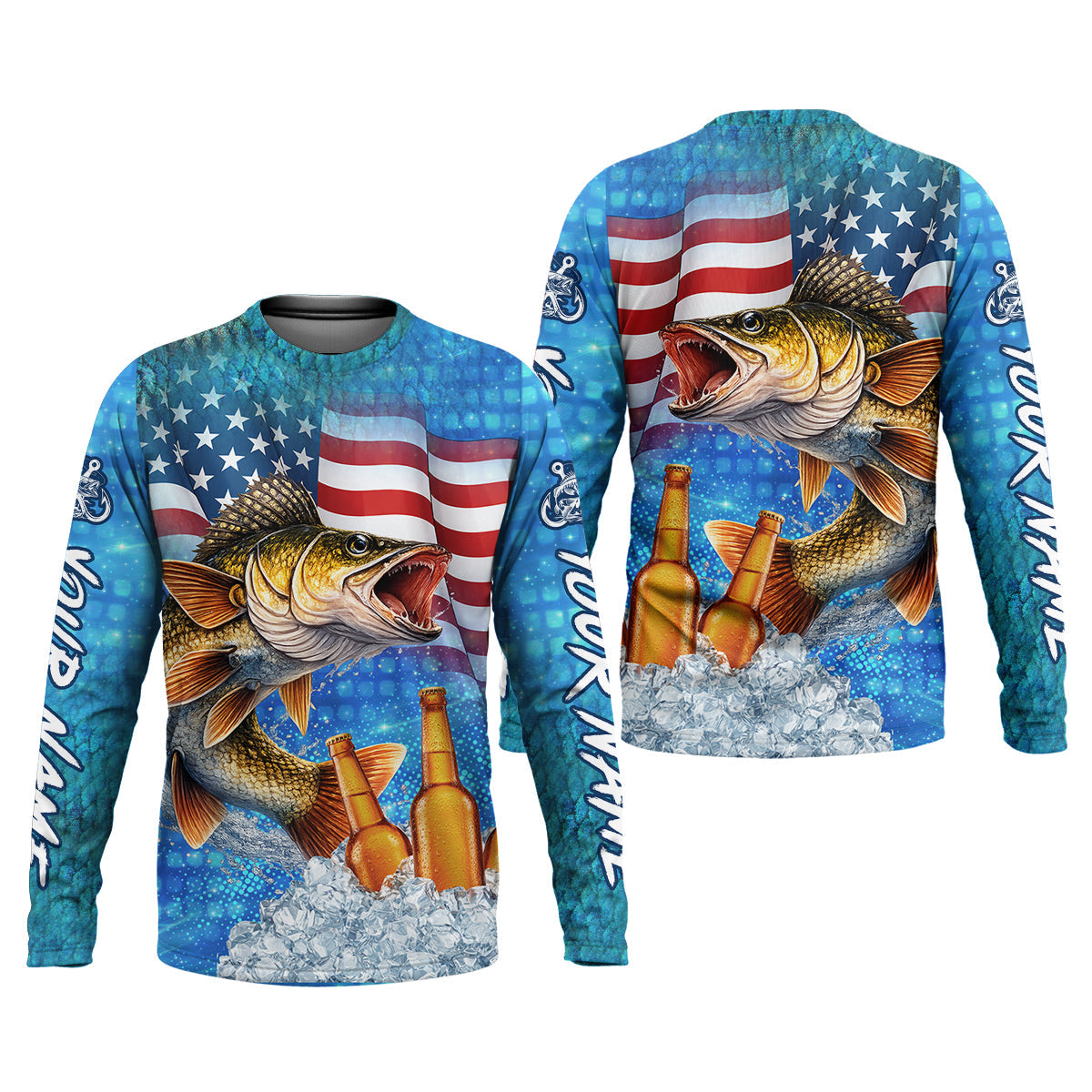 Fishing And Beer Patriotic Fishing Shirt, 250th Anniversary Fishing UPF Shirts, Gift For Fisherman, Fishing Shirts For Men