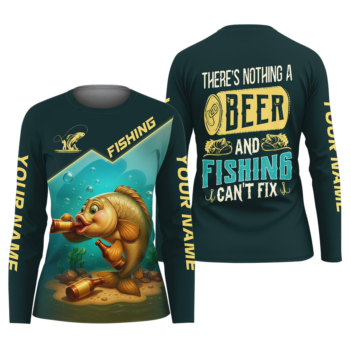 There's Nothing A Beer And Fishing Can't Fix Women SPF Shirt, Fishing Shirt For Women