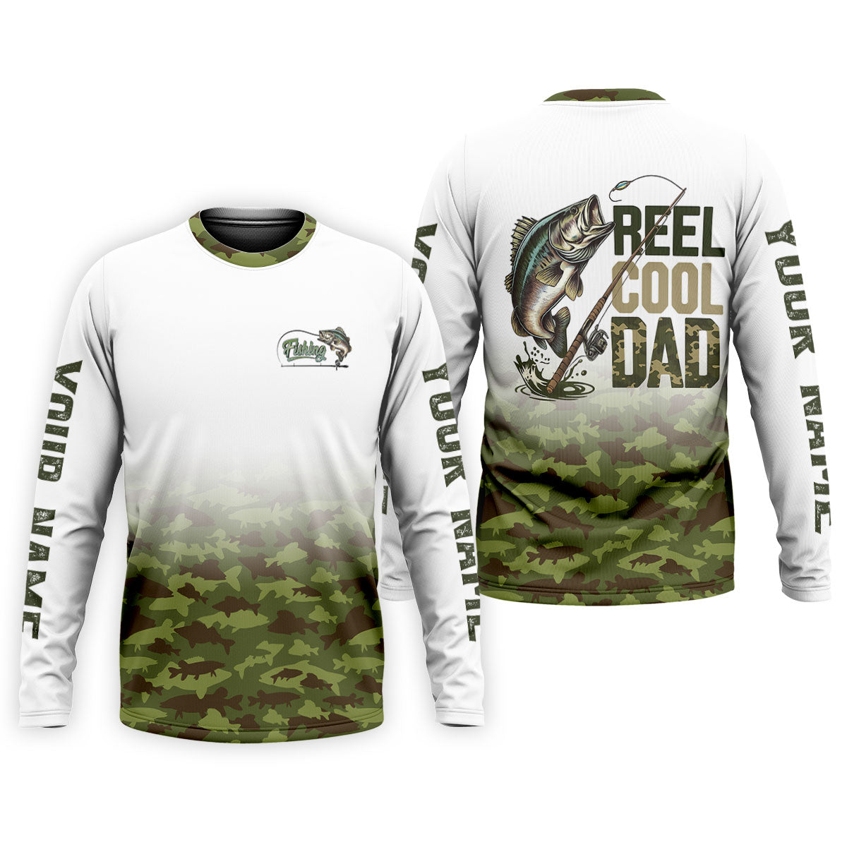 Reel Cool Dad Fishing SPF Shirt For Men, Custom Fishing Shirts, Fisherman Outfit, Mens Casual Shirts