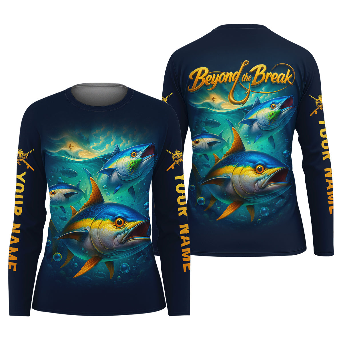 Beyond The Break Funny Fishing Shirt, Fishing UPF Shirts, SPF Long Sleeve Shirts Womens