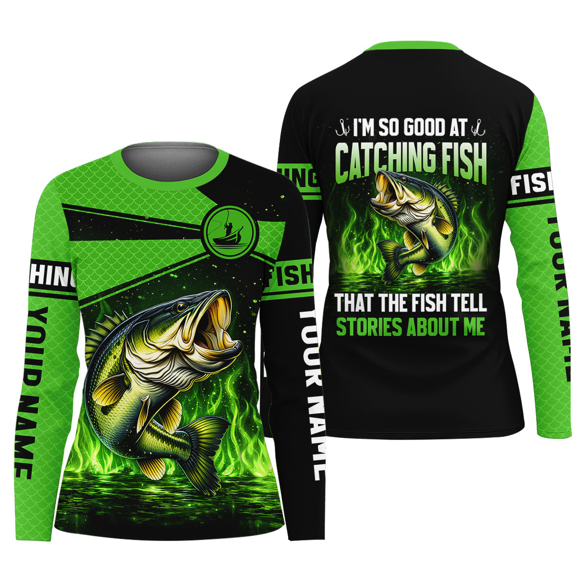 I’m So Good At Catching Fish That The Fish Tell Stories About Me Personalized Fishing Shirt For Women, Long Sleeve Fishing Shirt, Gift For Her