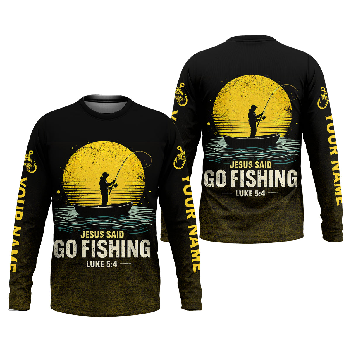 Jesus Said Go Fishing Bible Fishermen Christian Fishing UPF Shirts, Fishing Shirts For Men, Fisherman Gift