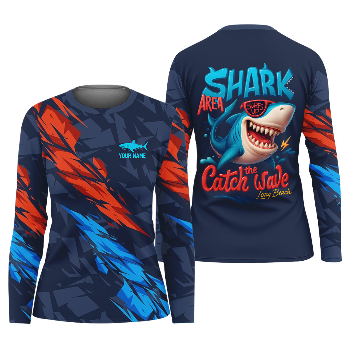 Shark Fishing SPF Shirt, Shark Area Surf's Up The Catch Wave Funny Fishing Shirt, Female Fishing Shirts