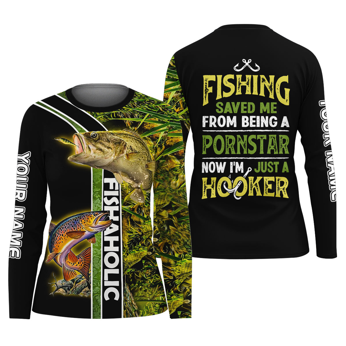 Now I'm Just A Hooker Funny Fishing Shirt, Fishing UPF Shirts, Fishing Shirt For Women