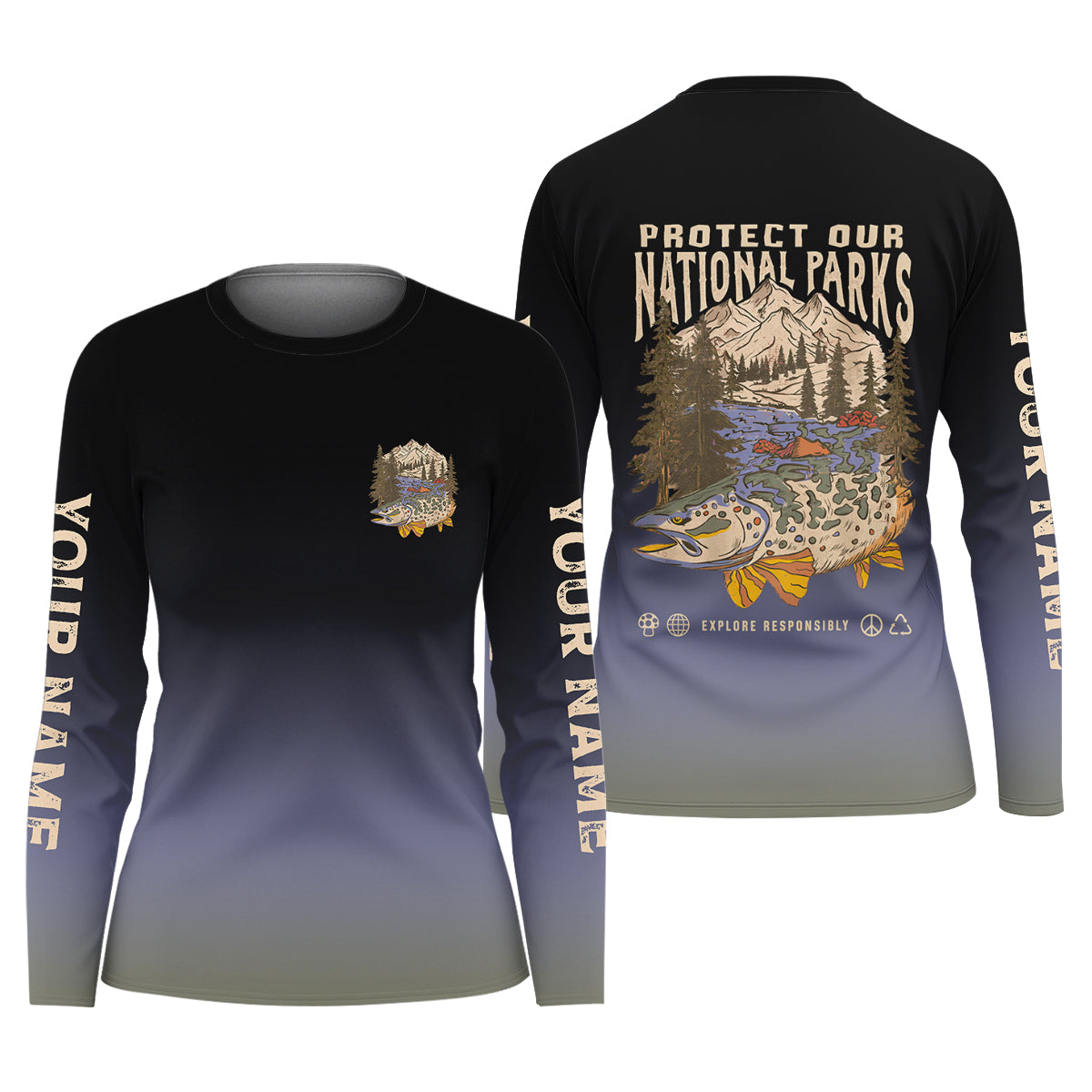 Protect Our National Parks Fishing UPF Shirts, Female Fishing Shirts, Fishing Shirt For Women