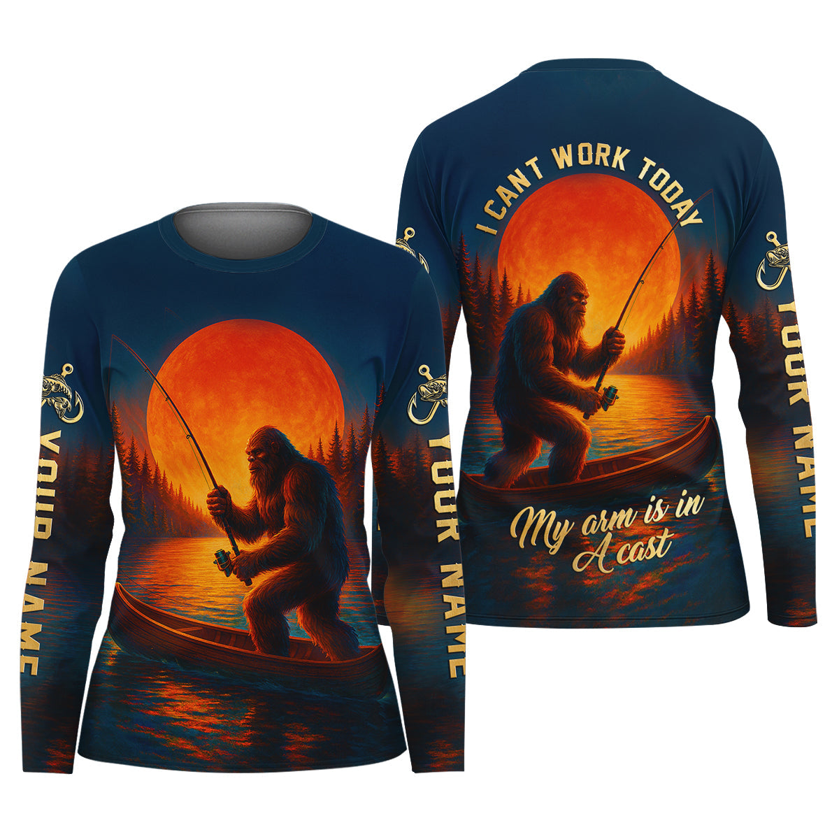 I Can't Work Today My Arm Is In A Cast Fishing UPF Shirts, Funny Fishing Shirt, Female Fishing Shirts