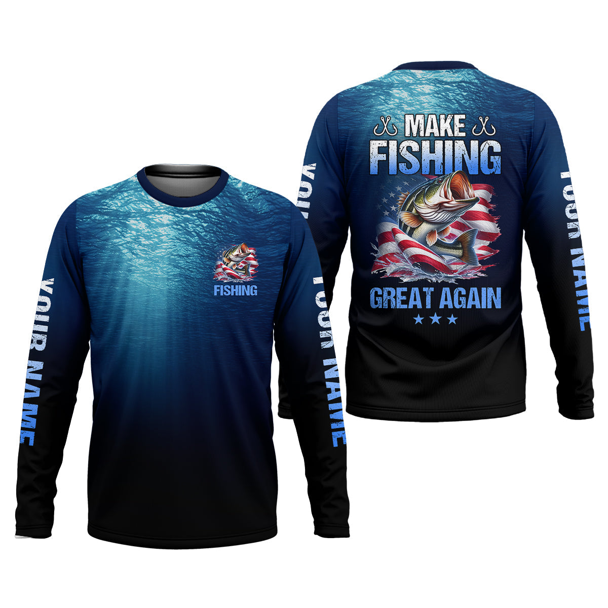 Make Fishing Great Again, Personalized Fishing Shirt, Fishing UPF Shirts, Funny Fisherman Gift