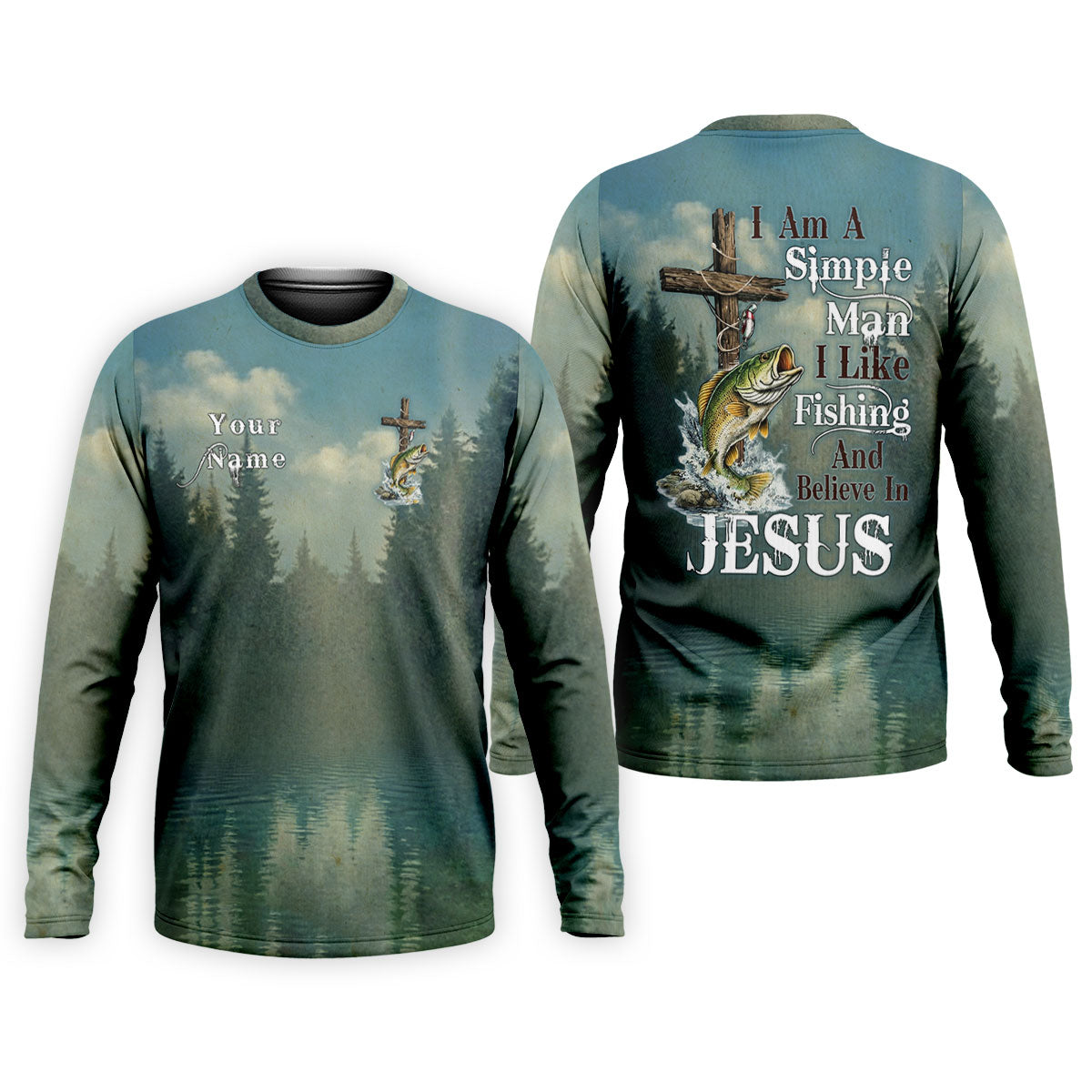 A Simple Man – Fishing Faith In Jesus Shirt, Fishing UPF Shirts, Funny Fishing Shirt