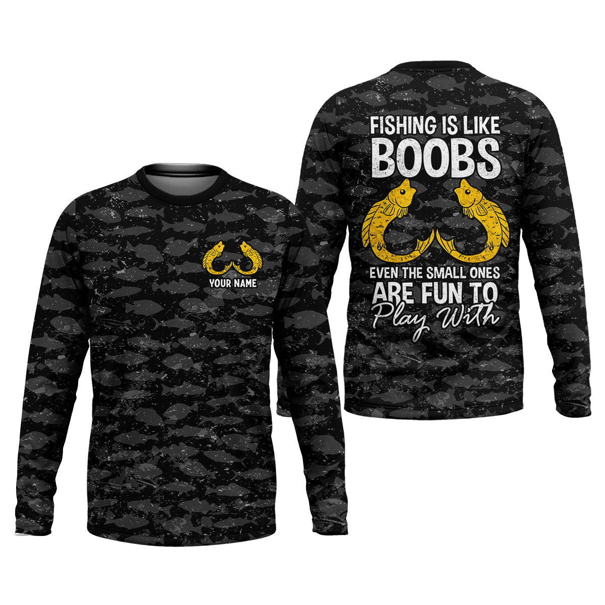 Fishing Is Like Boobs Even The Small Ones Are Fun To Play With Fishing UPF Shirts, Fishing Shirts For Men