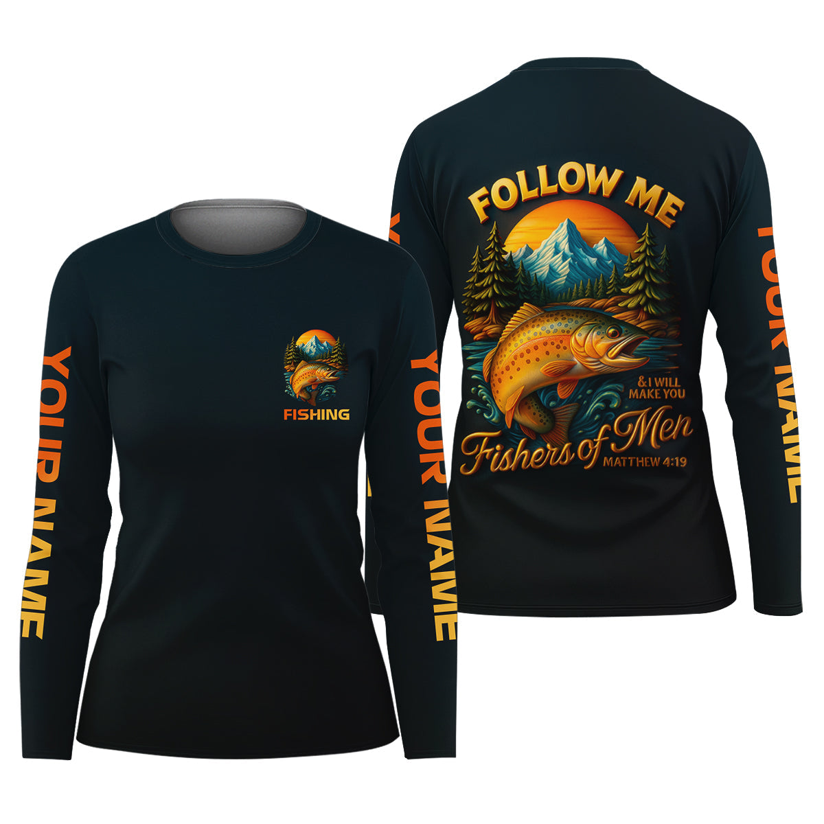 I Will Make You Fishers Of Men Fishing UPF Shirts, Personalized Fishing Shirt For Women, Female Fishing Shirts