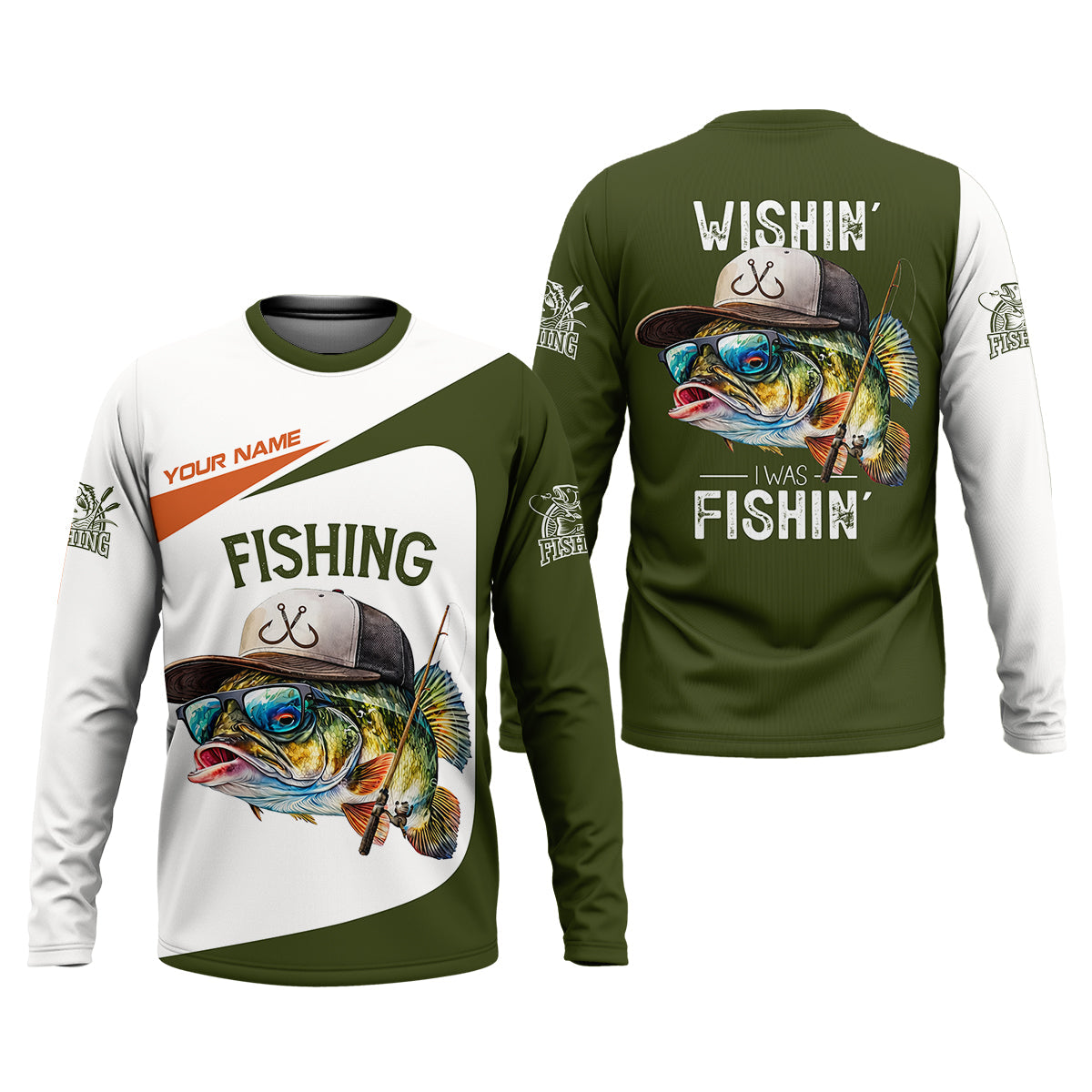 Wishin’ I Was Fishin’ Fishing Shirt, Funny Fisherman Shirt For Men, Custom Fishing Gift