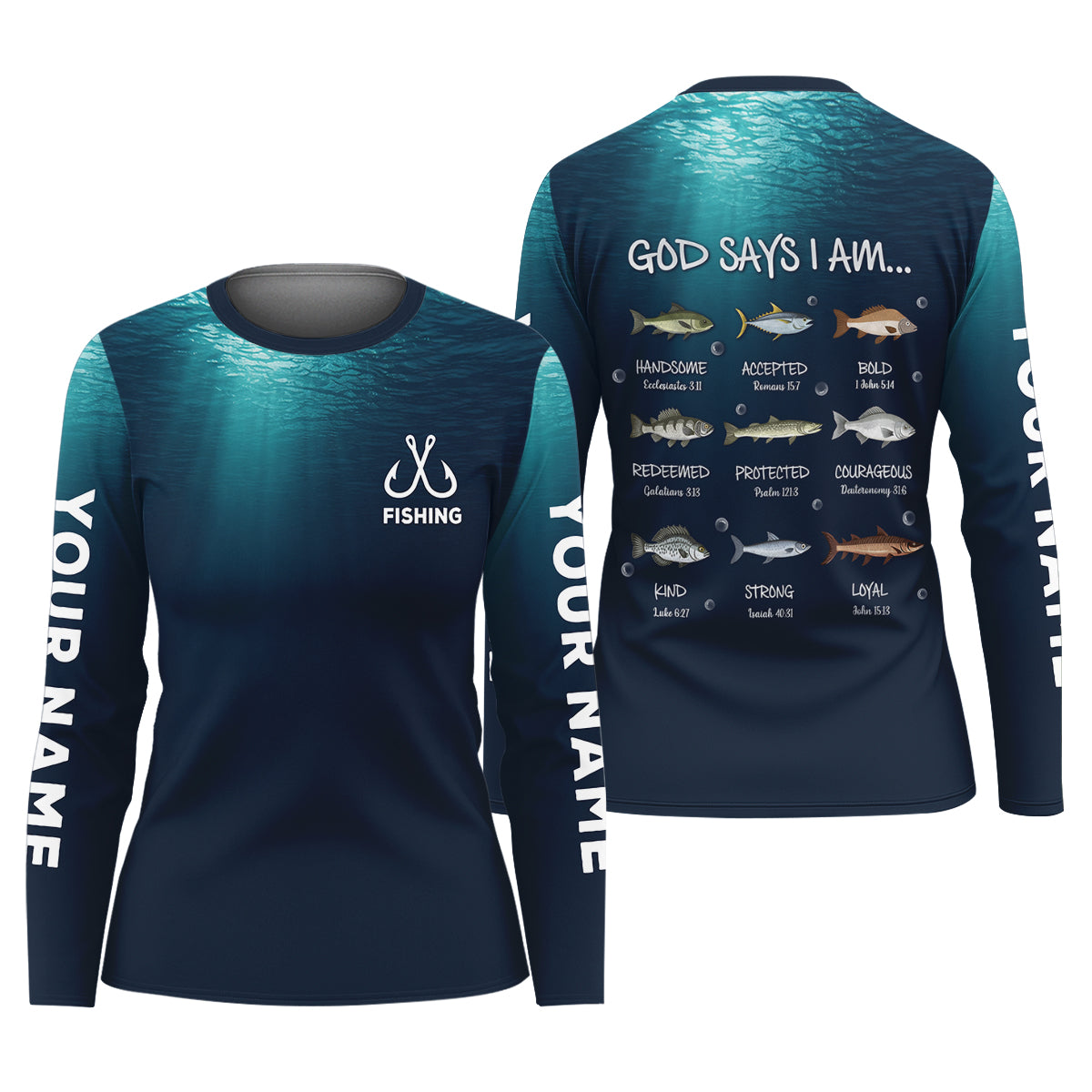 God Says I Am Fishing Bible Funny Fishing Shirt, Fishing UPF Shirts, Christian Fishing Shirt For Women
