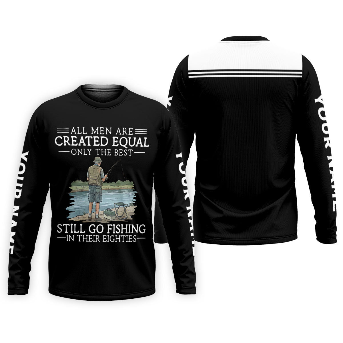 Funny 80th Birthday Fishing Shirt for Men, Custom Old Man Fisherman, Fishing UPF Shirts