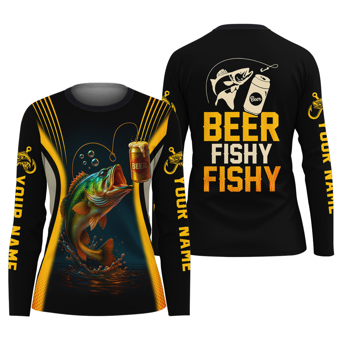 Beer Fishy Fishy Funny Fishing Shirt, SPF Long Sleeve Shirts Womens, Fishing And Beer Fishing Shirt For Women