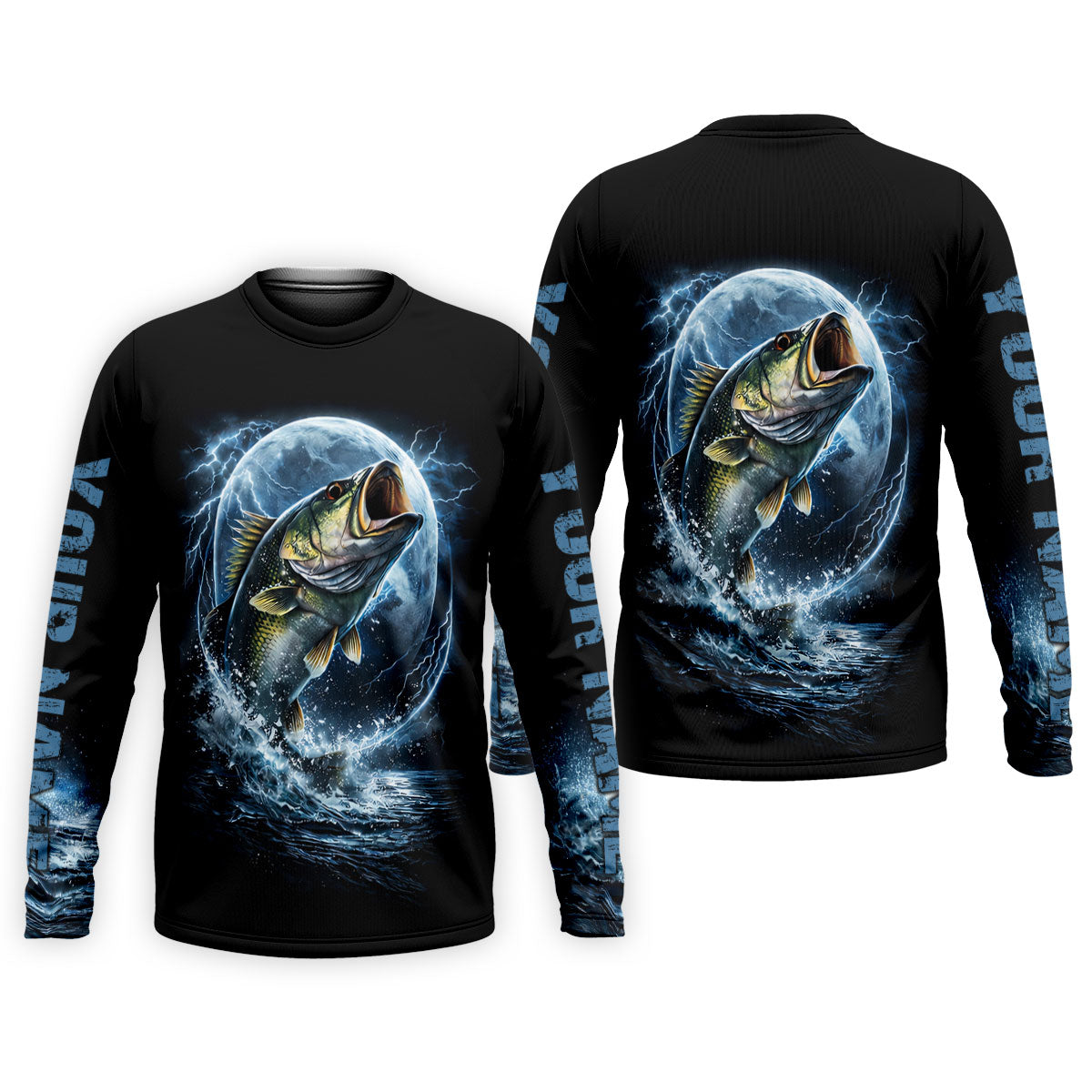 Night Bass Fishing UPF Shirts, Performance Fishing Shirts, Fishing Shirts For Men, Gift For Fisherman