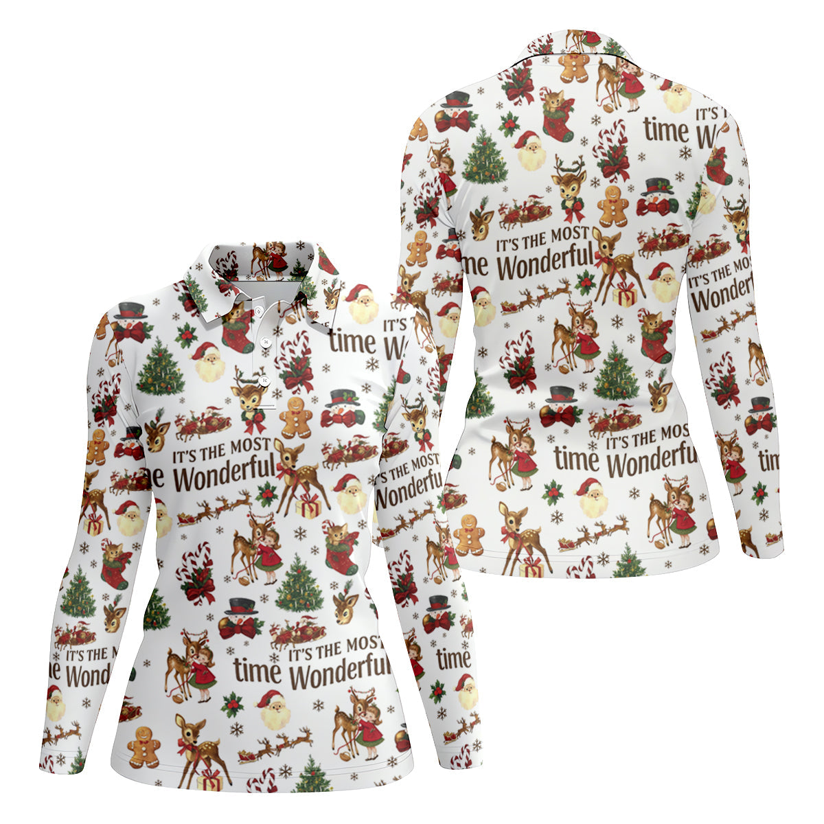 It's The Most Wonderful Time Christmas Golf Shirt, Cute Golf Outfit, Ladies Golf Shirts, Golf Shirt For Women