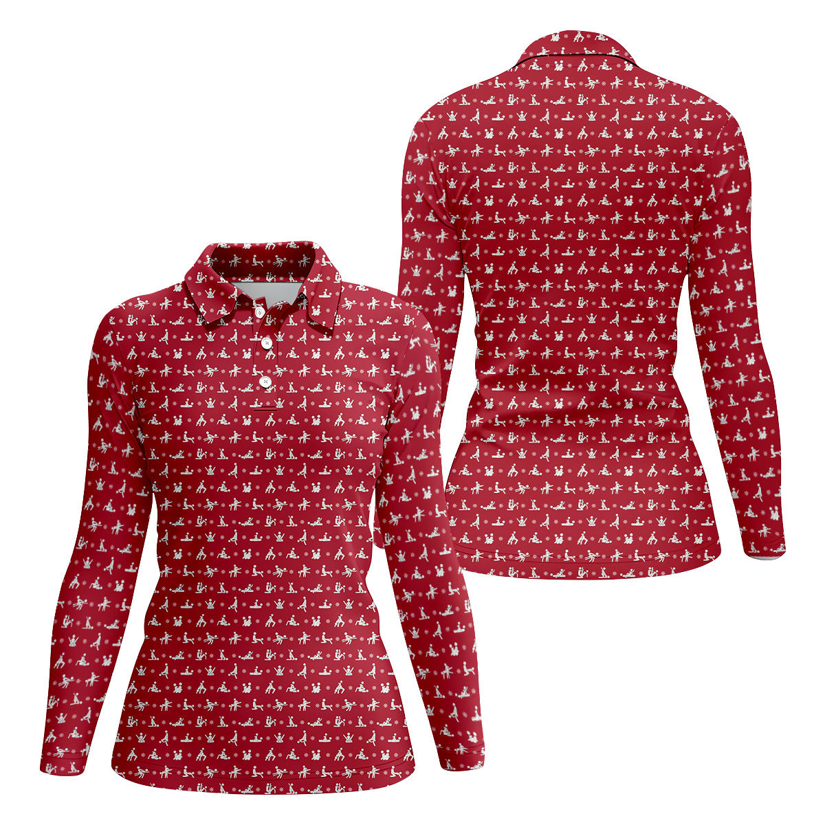 Funny Stick Figure Naughty Couple Red Golf Shirt, Valentines Golf Gift, Ladies Golf Polos, Golf Gifts For Women