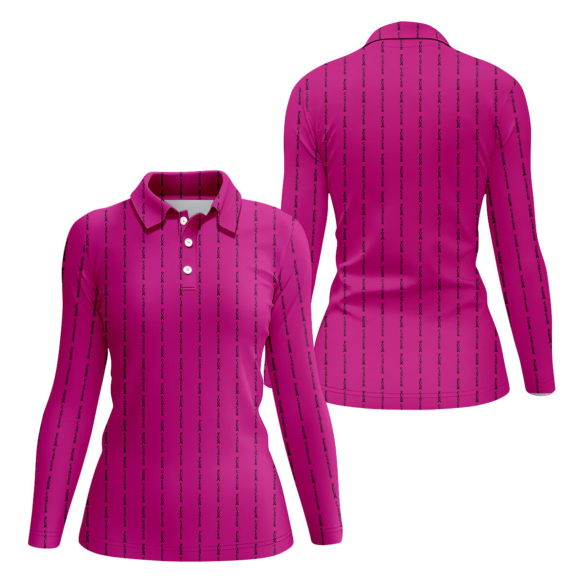 Fcancer Women's Golf Shirt, Breast Cancer Awareness Shirt, Pink Golf Shirt, Ladies Golf Tops