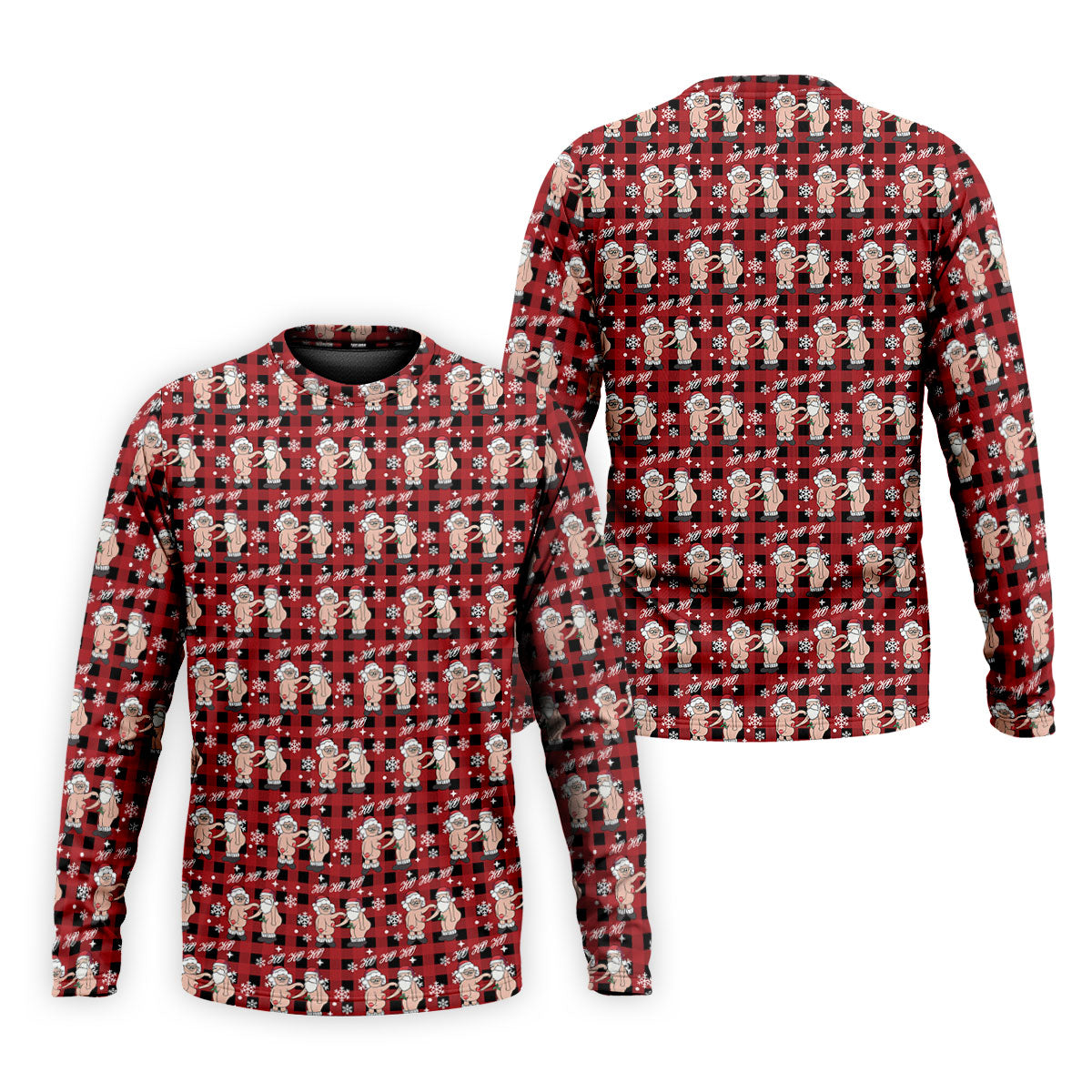 Ho Ho Ho Naughty Couple Funny Santa Christmas Golf Shirt, Fun Golf Shirts For Men, Polo Shirts For Men