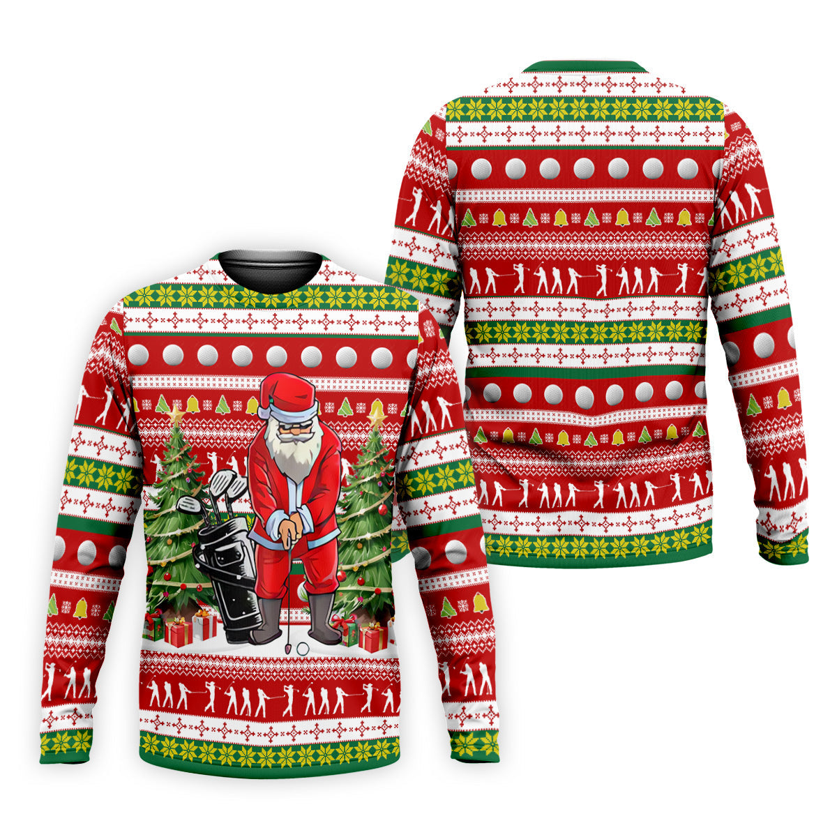 The Santa Claus Golf Pose Christmas Golf Shirt, Fun Golf Shirts For Men, Christmas Presents For Golfers
