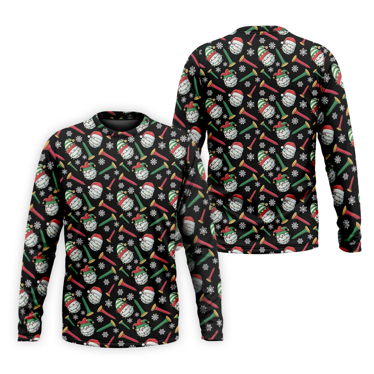 Funny Golf Ball Christmas Golf Shirt, Men's Funny Golf Shirts, Christmas Golf Gift, Golfing Apparel