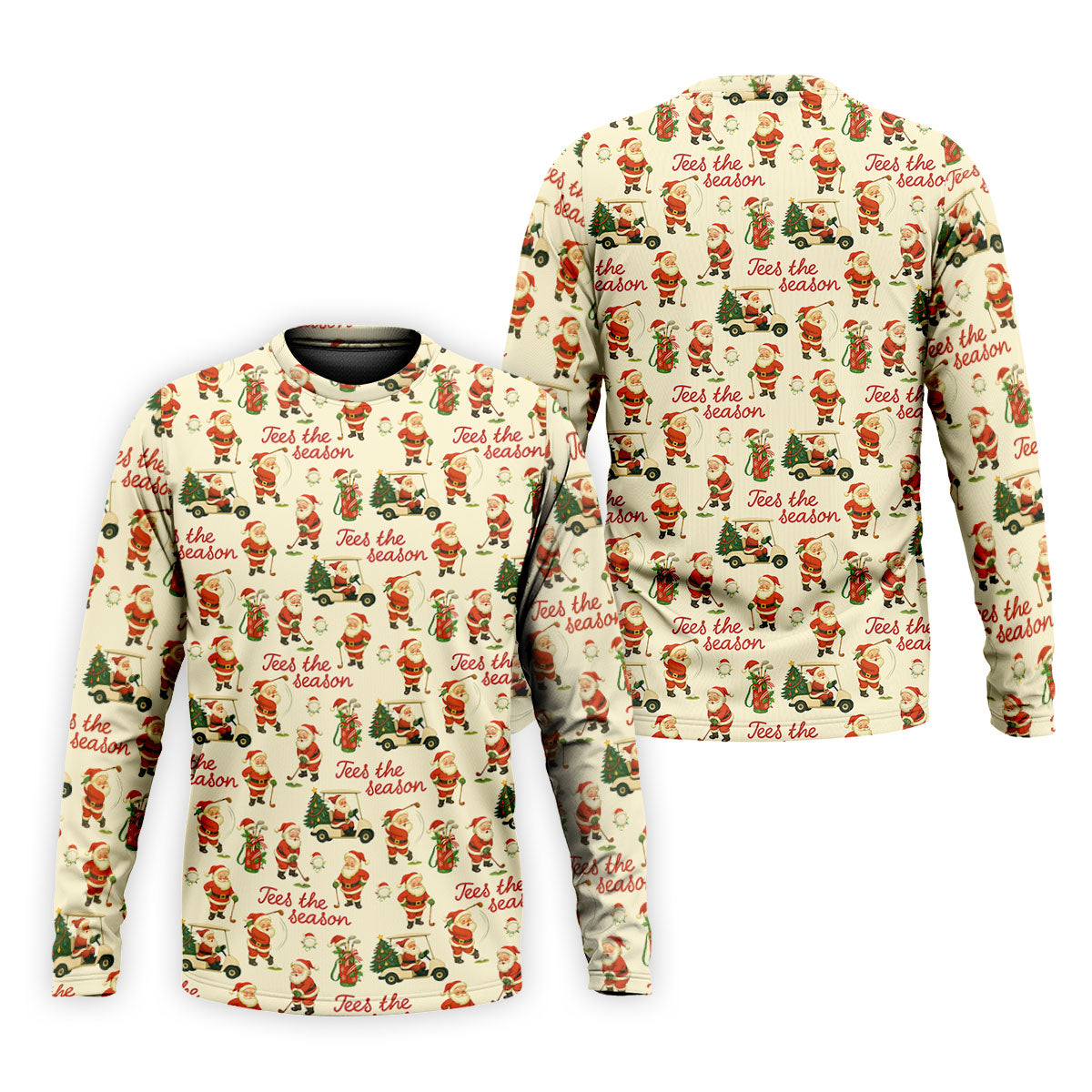 Tees The Season Funny Santa Claus Golf Tops For Men, Christmas Golf Shirt, Polo Shirts For Men, Golf Gift For Men