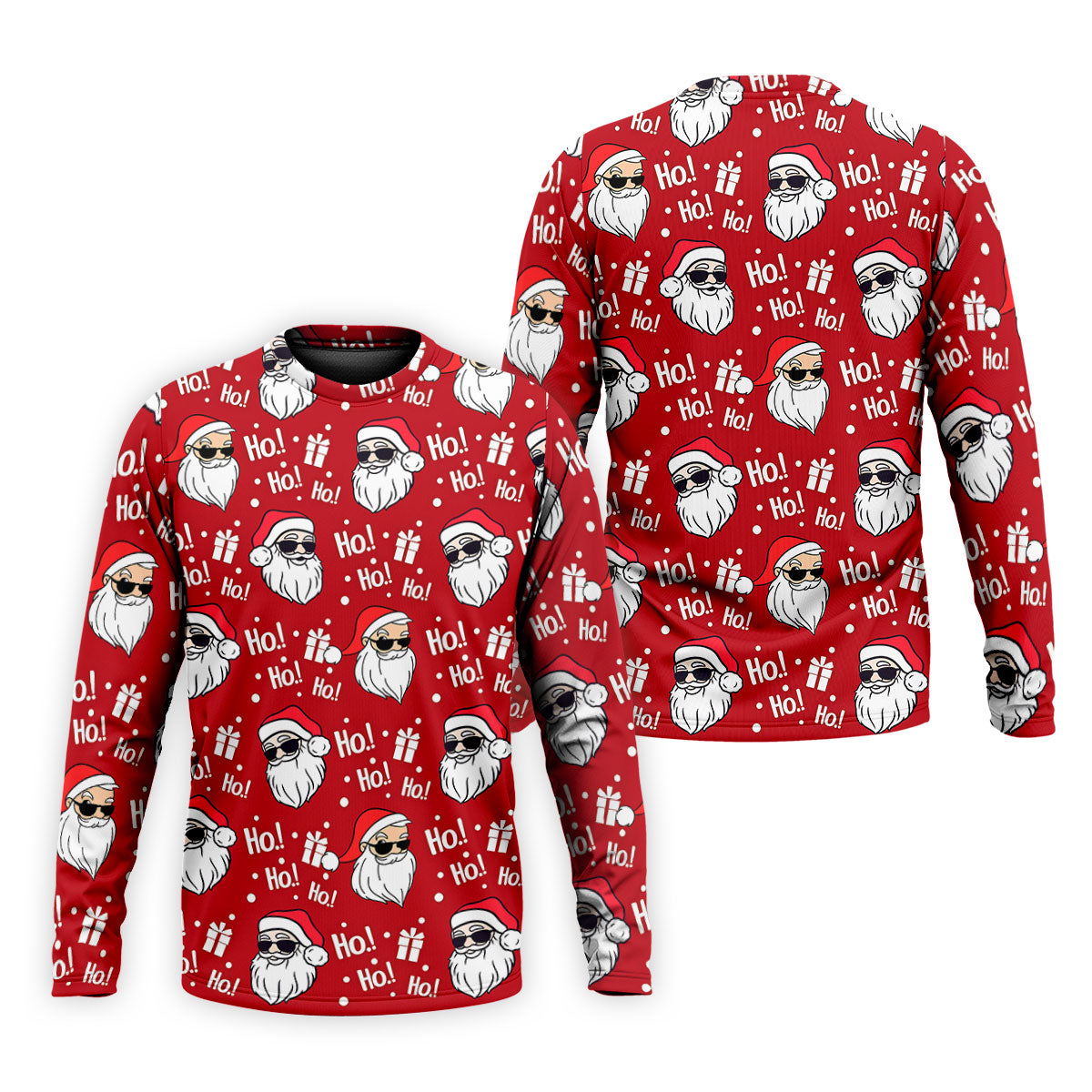Santa Claus Pattern Christmas Red Golf Tops For Men, Christmas Golf Shirt, Polo Shirts For Men