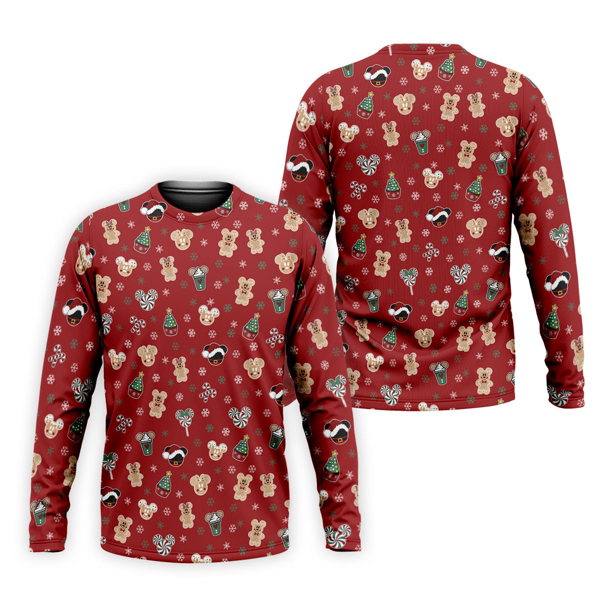 Christmas Gingerbread Red Golf Shirt, Holiday Pattern Christmas Golf Shirt, Polo Shirts For Men
