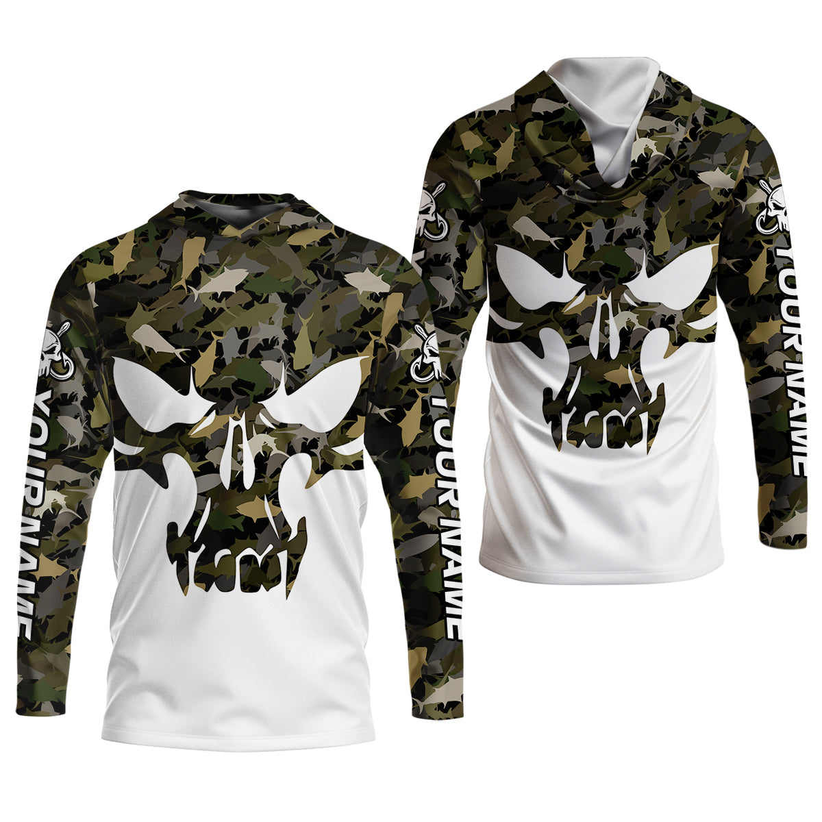 Deep Ocean Fishing SPF Shirt For Men, Camouflage Fishing Shirts, Fishing Gifts For Men, Men's Fishing Shirt