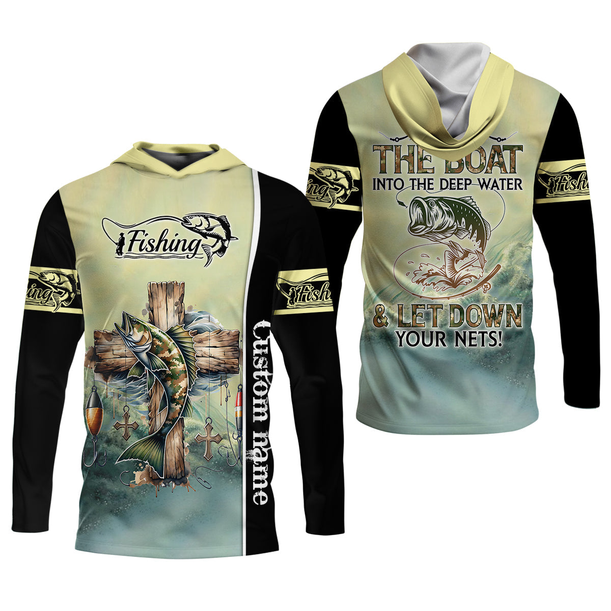 Let Down Your Nets Camouflage Fishing Shirts, Christian Fishing Women SPF Shirt, Female Fishing Shirts