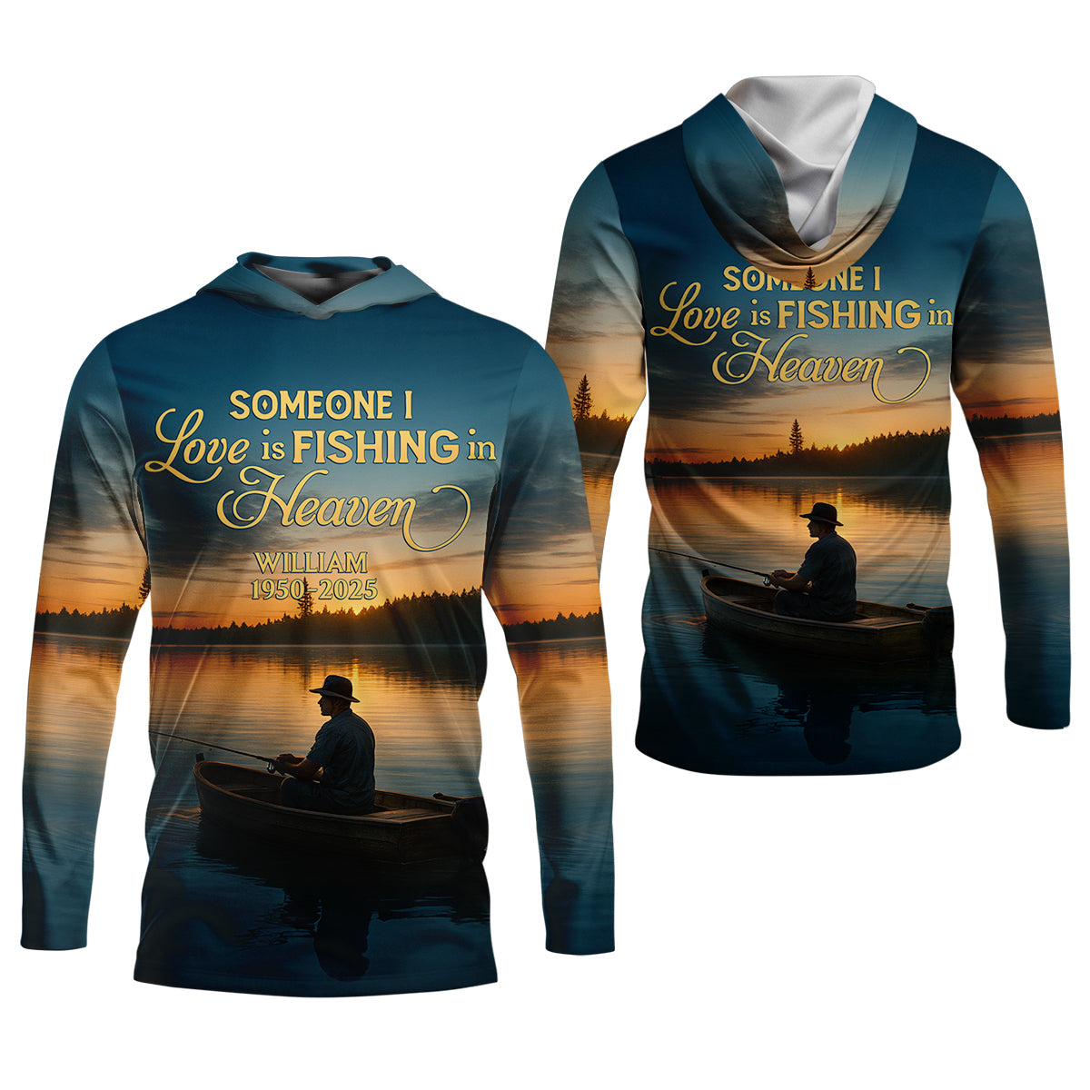 Someone I Love Is Fishing In Heaven Fishing Memorial SPF Shirt For Men, Gift For Fisherman, Men's Fishing Shirt